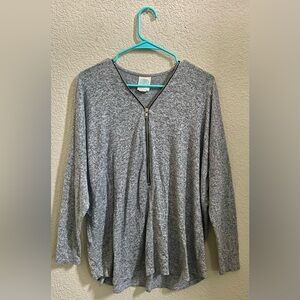 Freeloader Gray Long Sleeve Zipper Shirt